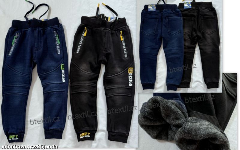 Oteplené džínové tepláky - kalhoty