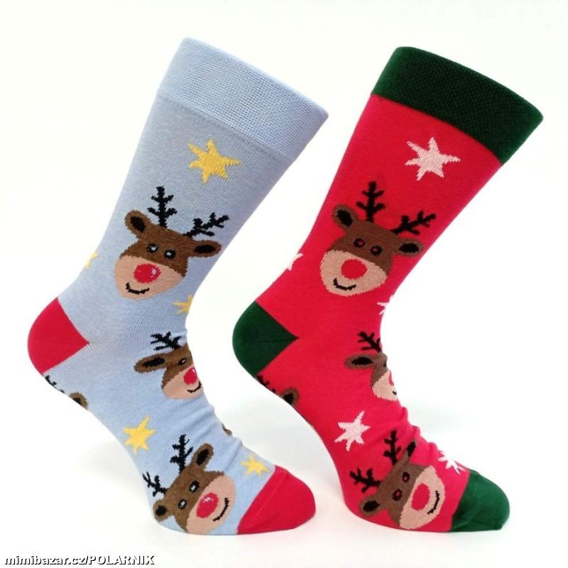 Vánoční ponožky se sobem pro děti i dospělé