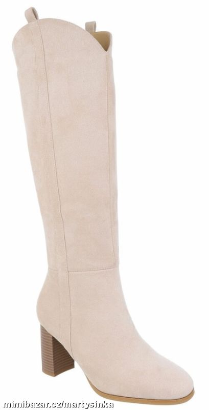 Vysoké kozačky na podpatku PODZIM