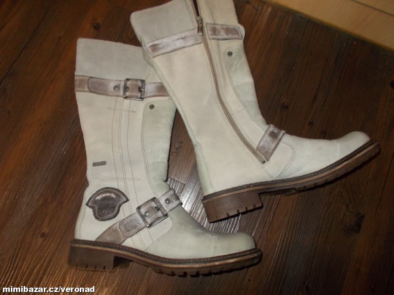 LUXUSNÍ KOŽENÉ KOZAČKY TAMARIS VEL 41 100%STAV