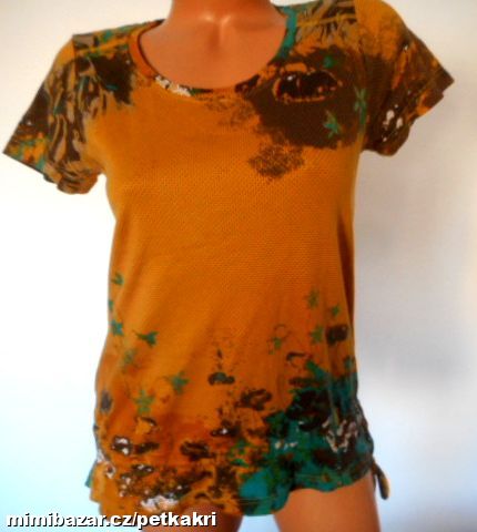 nádherné květované tričko aplikace vel. M