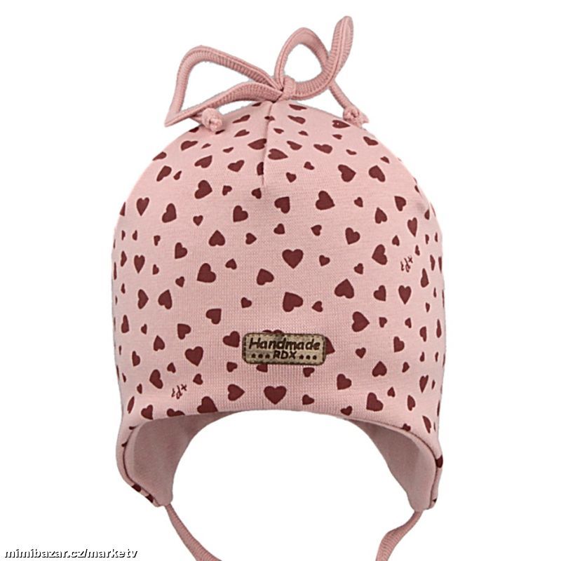 Bavlněná čepice RDX vázací růžová 591