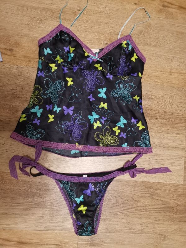 verdissima lingerie hedvábný top + kalhotky M