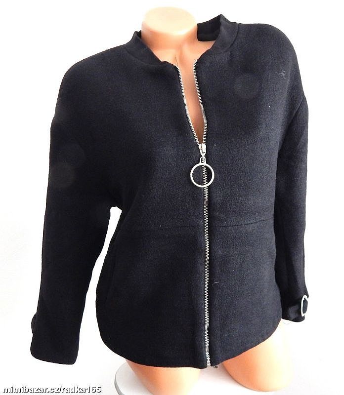 Trendy teplý CROP kabátek vel.L/44/46