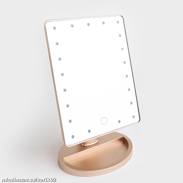 Kosmetické zrcátko s dotykovým senzorem a 21 LED s