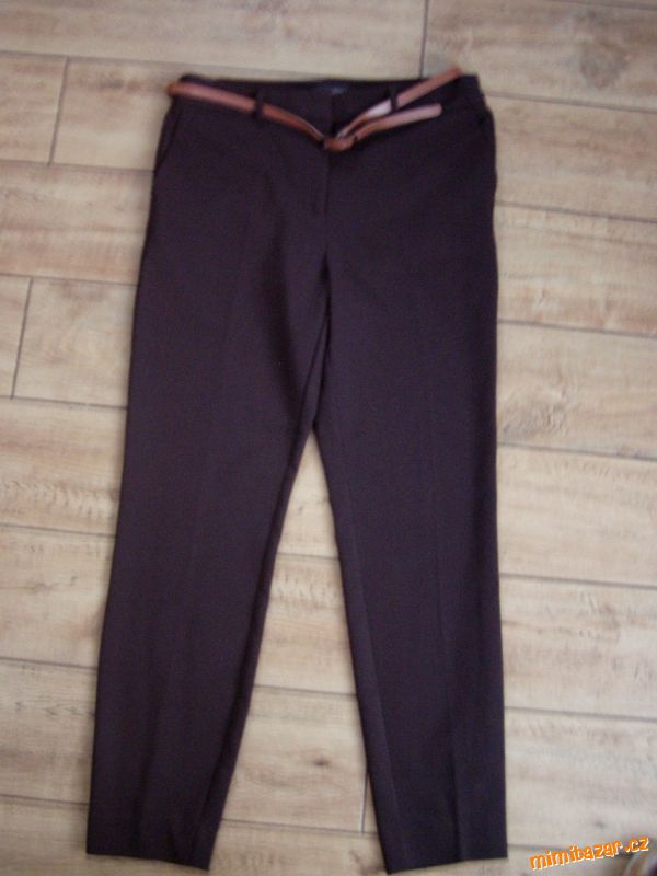 N.O.V.É tmavě hnědé elastické kalhoty Broadway