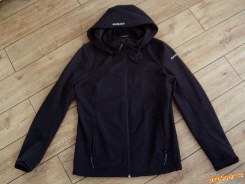 N.O.V.Á softshellová černá bunda s kapucí ICEPEAK