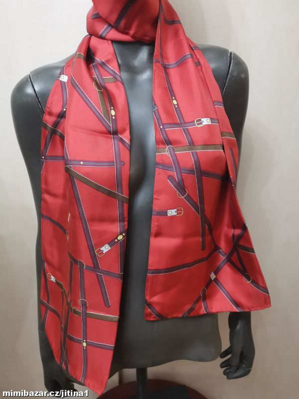 Hedvábná šála kvalitní silné hedvábí - oboustranná