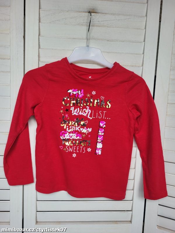 dívčí tričko triko vánoční 6 let 70285