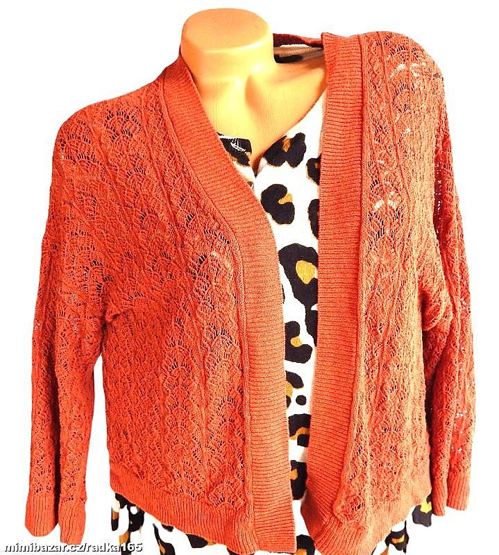 Cihlový cardigan svetřík vel.46/48