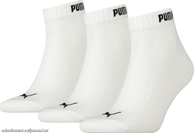 Bílé kotníkové ponožky Puma Quarter 3 páry v.47-49