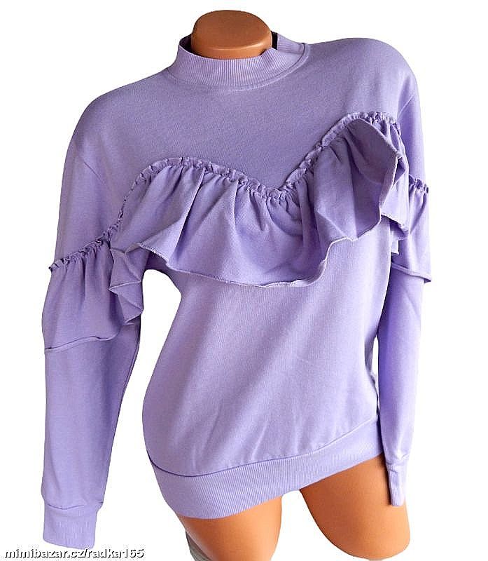 Trendy měkoučká lila mikina vel.38