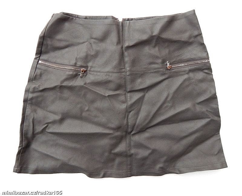 Šedá kožen.sukně vel.34/36