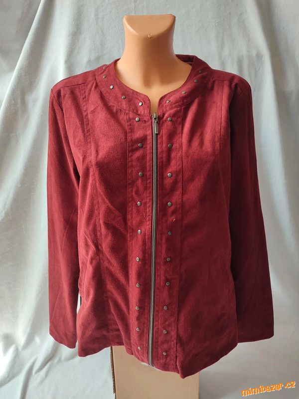 Vínově červená dámská tenká bunda UK 12-14(40-42)
