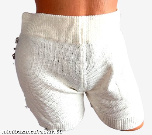 Pletené kraťasy s kamínk.kytičky vel.S/M