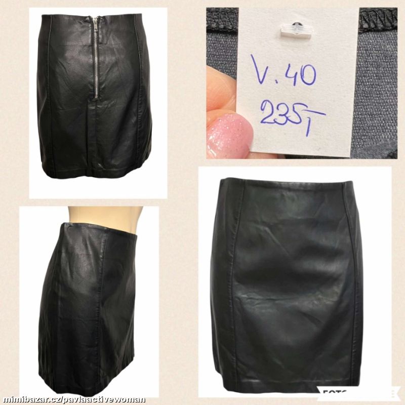Č.1537 TRENDY ZN. PÚ KŮŽE SUKNĚ v.40