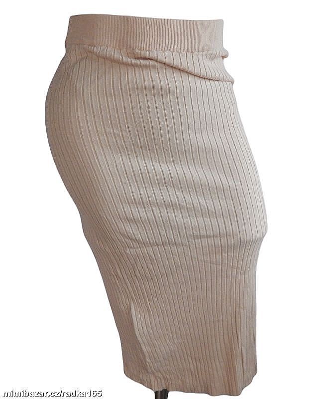 Modní úplet žebrovaná sukně vel.L ...outlet