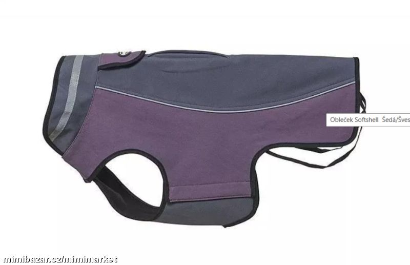 Softshel.obleček pro psa Šedá/Švestková 26cm XS