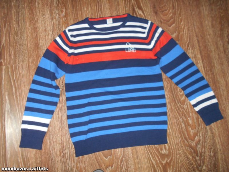 pruhovaný bavlněný chlapecký svetr X-MAIL 152