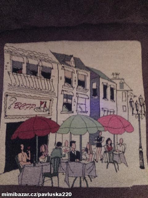 Gobelínový povlak na polštář -kavárna