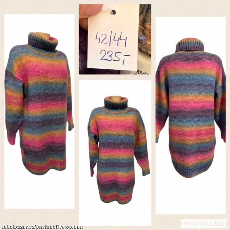 Č.7159 TEPLÝ PRODLOUŽENÝ SVETR NOVÝ v.42/44