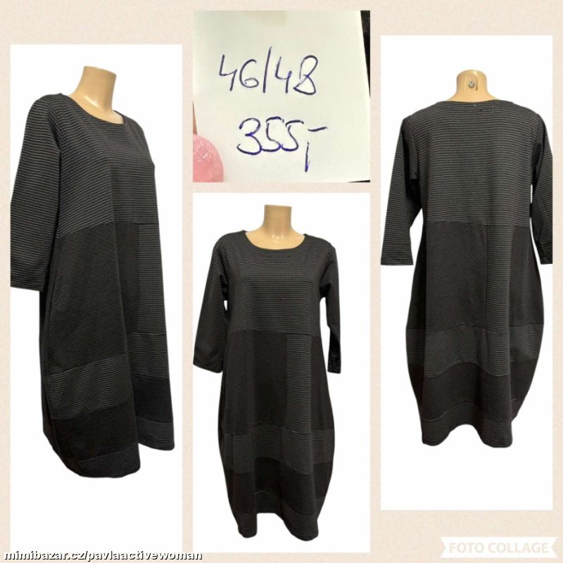 Č.731 PRUŽNÉ DÁMSKÉ ŠATY NOVÉ v.46/48