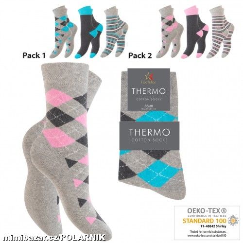 Dámské FROTÉ ponožky se vzorem