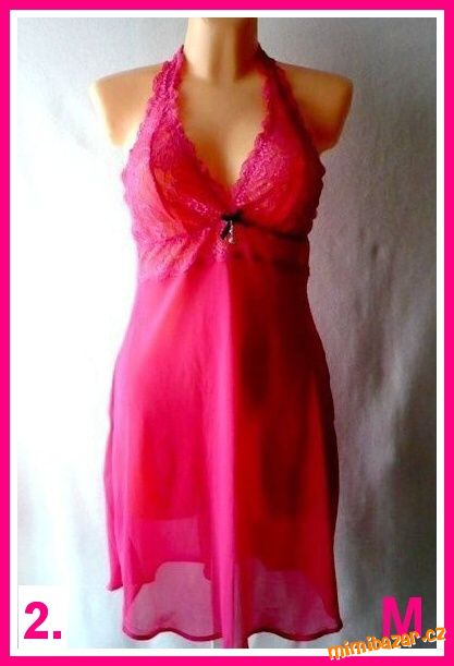 NOČNÍ KOŠILKA MALINOVÁ PRUŽNÁ vel. M