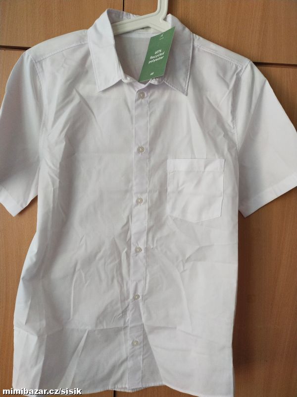 Bílá společenská košile krátký rukáv H&M