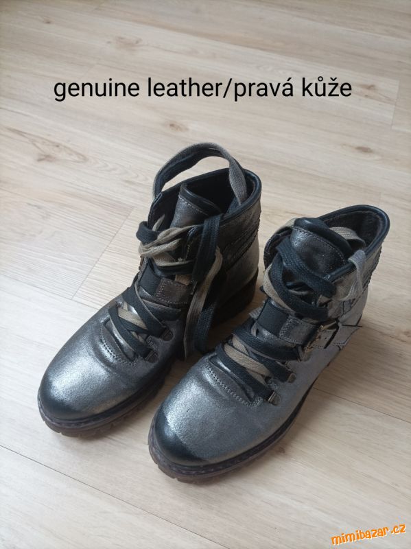 Kožené zateplené kotníkové polobotky pohorky Manas