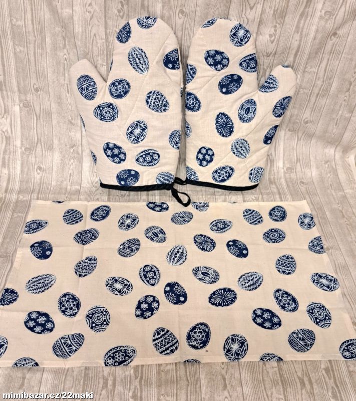 Velikonoce chňapky, rukavice, utěrka, ubrus, 