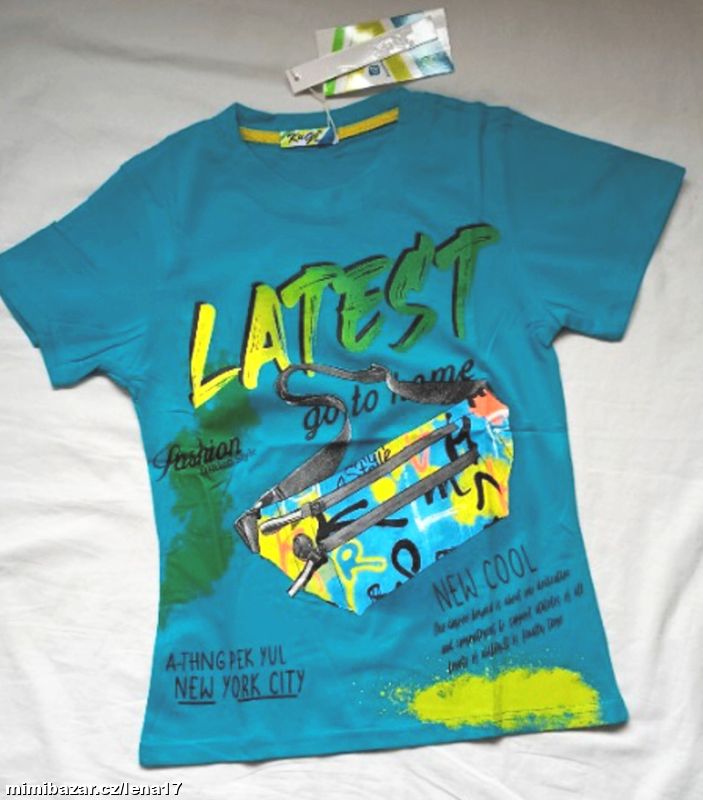 BAVLNĚNÉ TRIČKO - TMAVÁ TYRKYSOVÁ 134, 146, 158, 