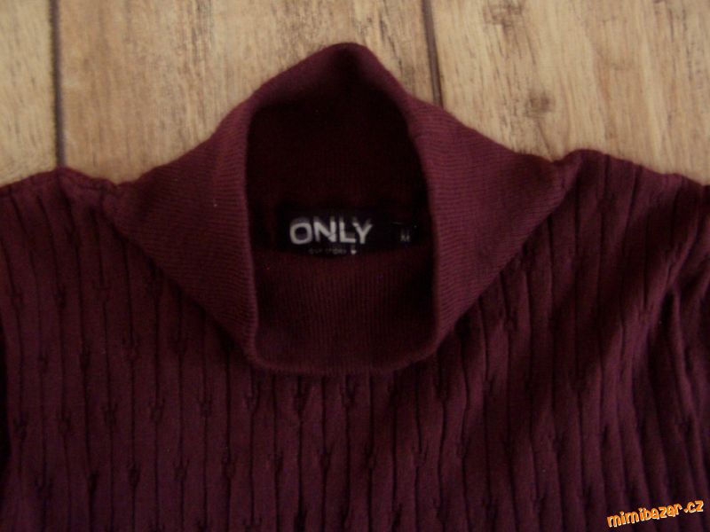 Tmavě vínový svetr ONLY