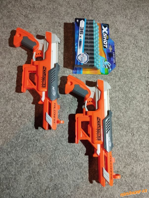 Pistole Nerf 2 kusy + náboje