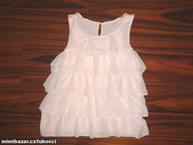 Luxusní světle růžový volánový top 146/152