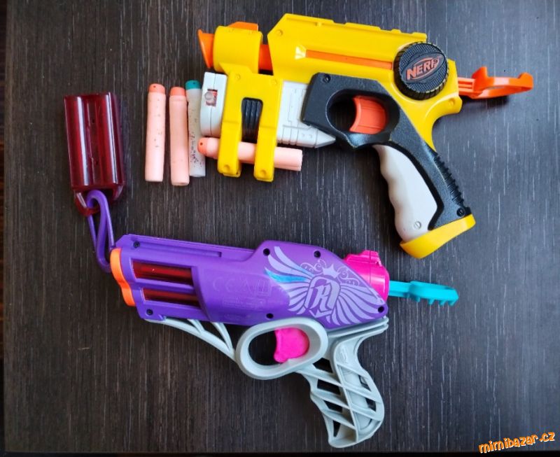 NERF pistole klučičí i holčičí vč. nábojů