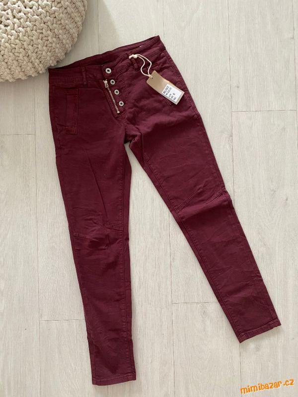 Strečové skinny kalhoty, vel. S - M