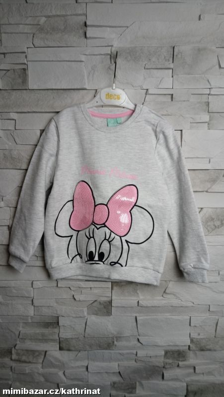 Šedá mikina s Minnie zn. Disney, vel. 98