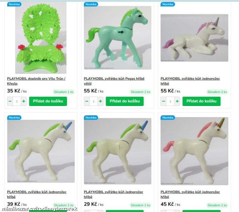 PLAYMOBIL kůň Jednorožec doplněk pro vílu Křeslo