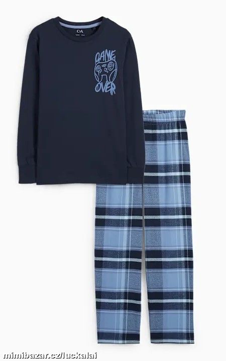 Gaming, chlapecké pyžamo s flanelovými kalhotami
