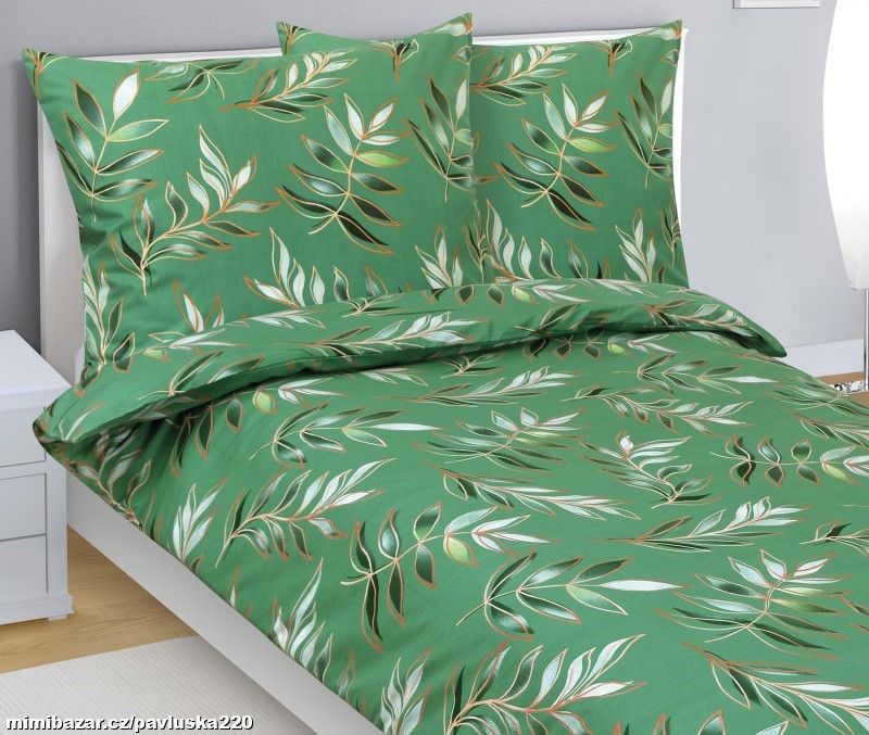 Povlečení bavlněné List zelená