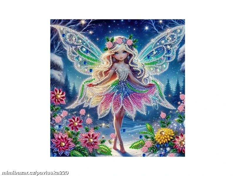 Diamantový obrázek na plátně 23 x 30 cm - Víla