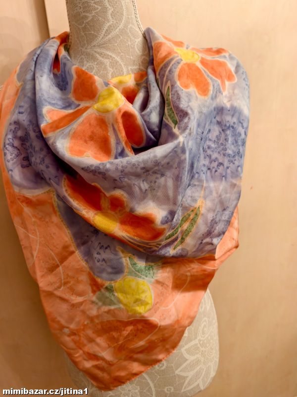 Výprodej hedvábný šátek batika
