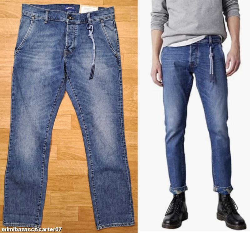 Pánské slim chino džíny Gas/W33/L32/M/42cm/104cm