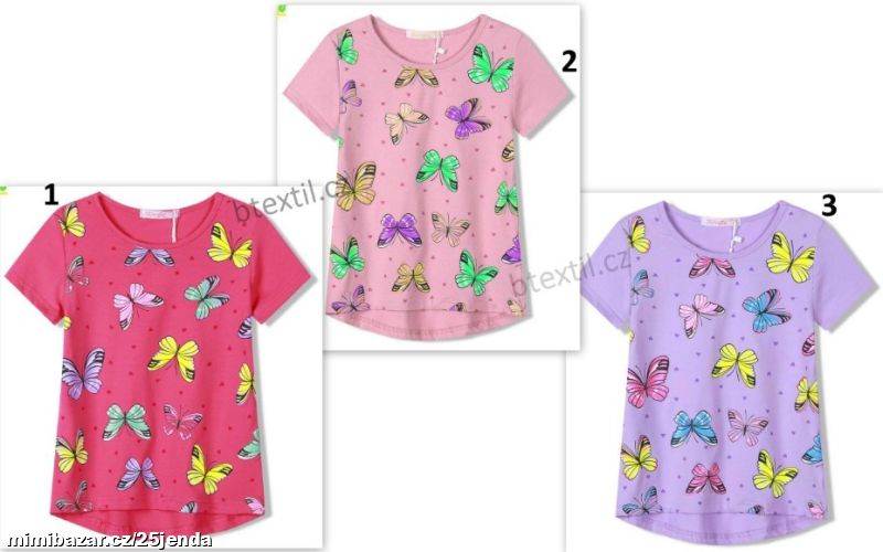 Dívčí tričko s motýlky 98-128