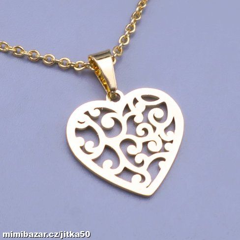 Krásný srdíčkový přívěsek zlacené chir.oc.SKLADEM