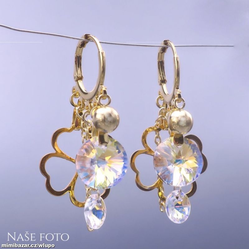Luxusní pozlacené náušnice Swarovski - limit.edice