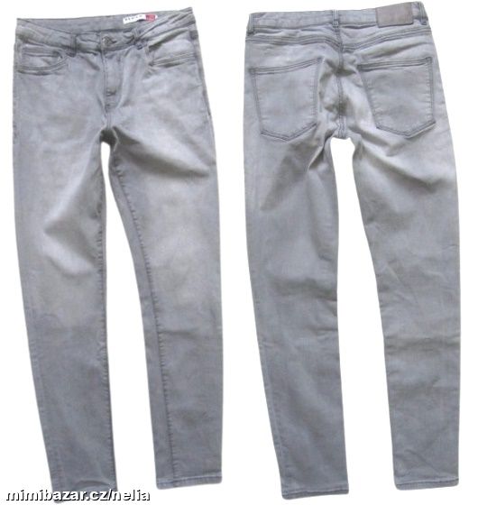 DŽÍNY SKINNY ŠEDÉ