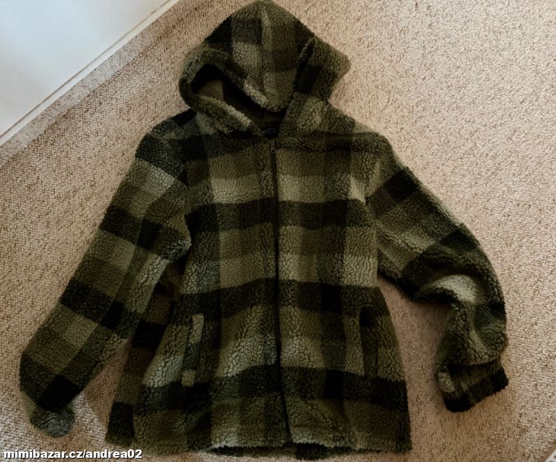 zelená bunda mikina chlupatka