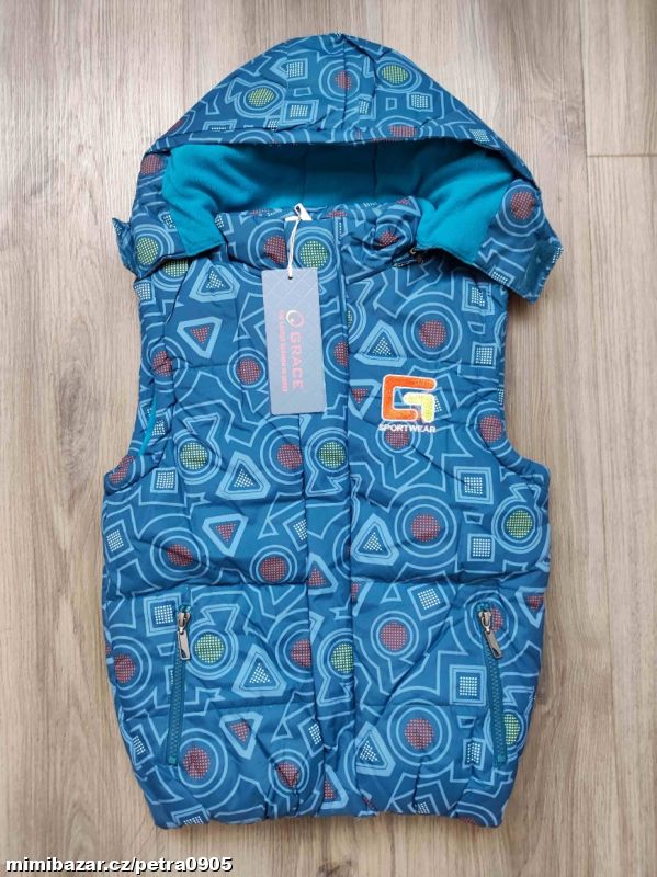 Dětská zateplená vesta vel. 128